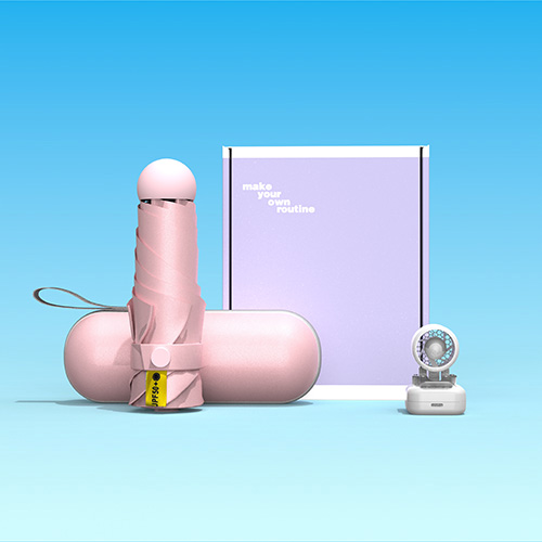 원가애 웰컴키트 선물세트 핸즈프리 클립형 초미니 선풍기+머쉬룸 5단 양우산