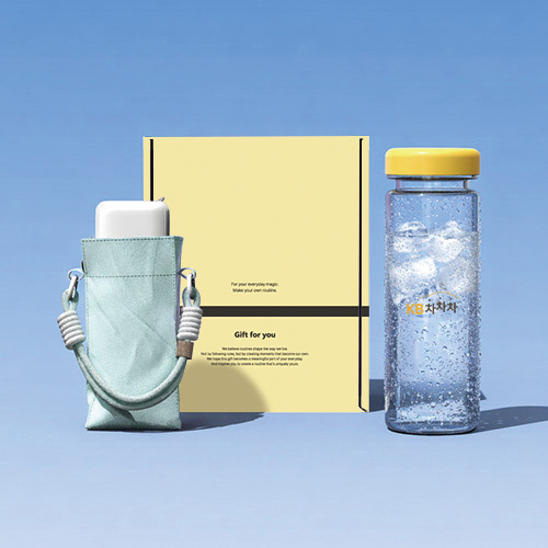 원가애 웰컴키트 선물세트 미니백 스트랩 5단 양우산+에코젠 마이보틀 500ml