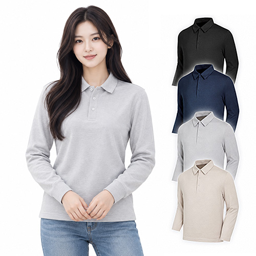 남자 여자 겨울 보온 양기모 카라 긴팔 폴로 티셔츠 단체복