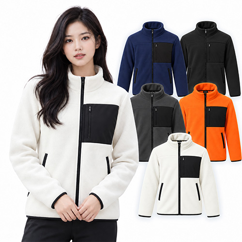 남성 여성 겨울 뽀글이 양털 반목 배색 후리스 폴라폴리스 자켓 (S-5XL)