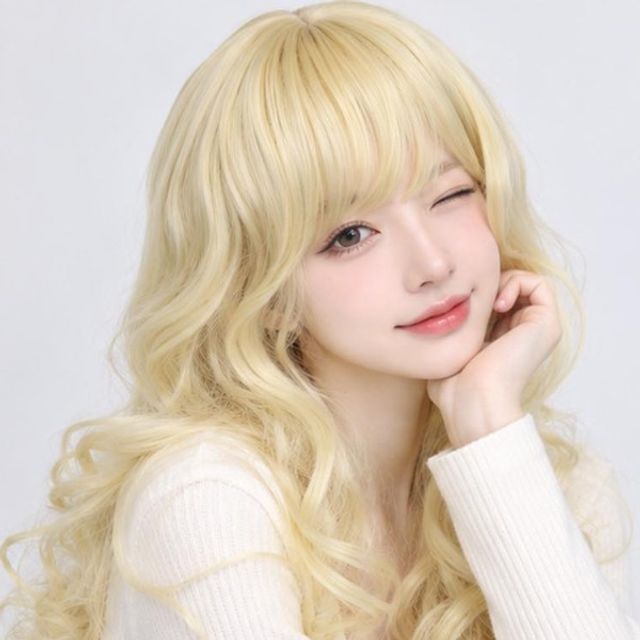 여신 금발머리 롱웨이브컬 화사한 긴머리 붙임머리