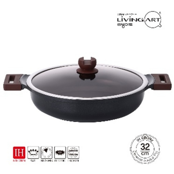 에보니 통주물 인덕션 세라믹 전골팬냄비 32cm