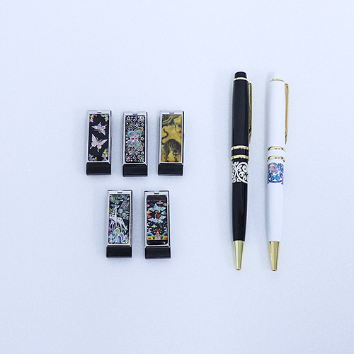 아름누리 블랙자개USB 자개금장볼펜2종세트(신수) (16G)