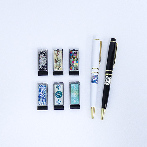 아름누리 블랙자개USB 자개금장볼펜2종세트(전통) (16G)