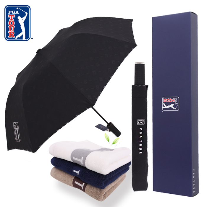 PGA 2단 엠보선염+130 g 면사 타올 우산 선물세트